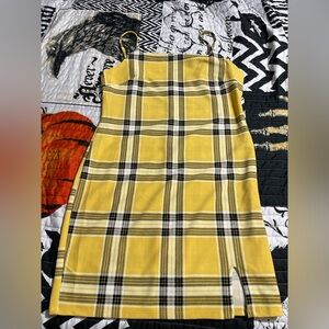 No Boundaries Yellow Plaid Mini Dress